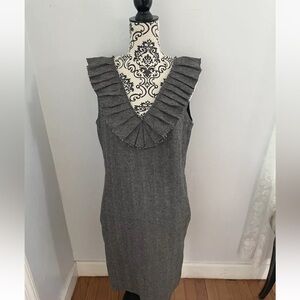 Banana Republic Gray Tweed V Neck Sleeveless Dress New NWT Size 10 Business